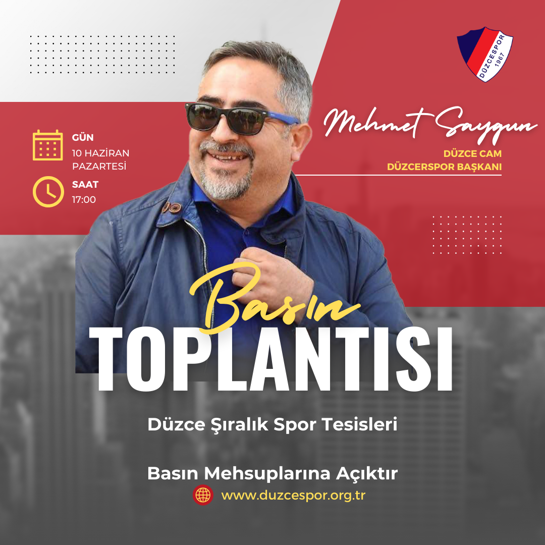 Kulübümüz 10 Haziran Pazartesi günü basın toplantısı düzenleyecek.